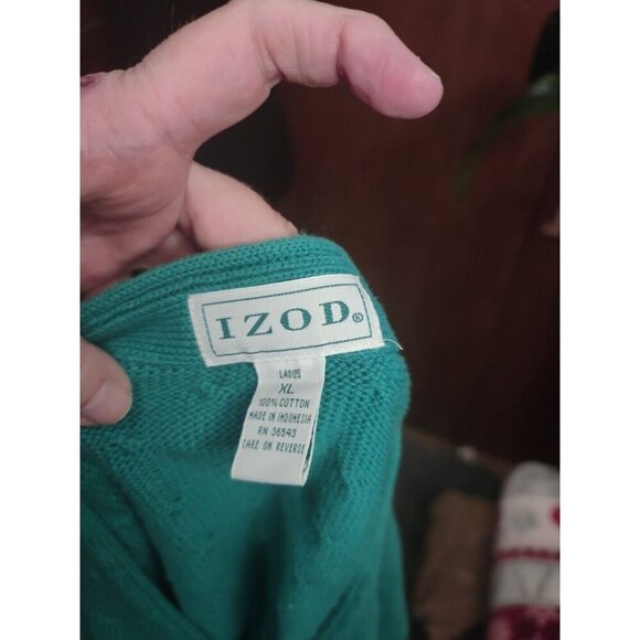 Izod green long sleeve women’s cardigan, size XL - Picture 3 of 3